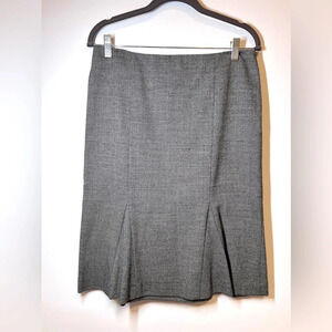 Theory Wool Blend Lined Pleated Knee Length Skirt Women Size 4